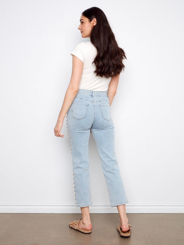 Made from stretch denim, these jeans ensure comfort and flexibility throughout the day. By Charlie B.