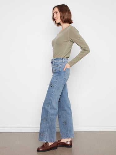 Enjoy the practicality of a five-pocket design in these fashionable jeans, combining style and functionality effortlessly. By Charlie B.