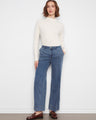 Medium blue wide-leg pants crafted with Tencel fabric, offering a sustainable and stylish choice by Charlie B.