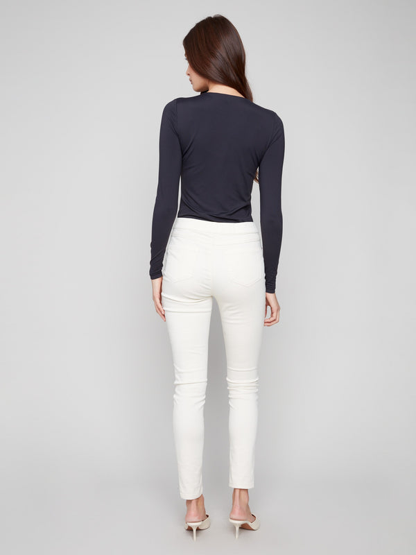 Twill Pull-On Pants - Natural