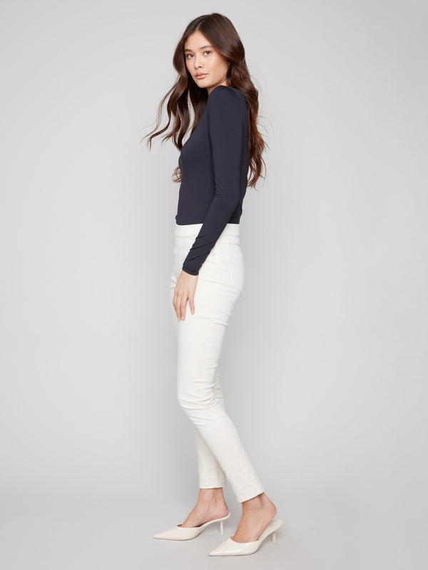 Twill Pull-On Pants - Natural