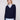 Navy sweater featuring long sleeves and a poplin shirt collar with heart embroidery, offering a stylish layered design by Charlie B.