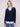 Navy sweater featuring long sleeves and a poplin shirt collar with heart embroidery, offering a stylish layered design by Charlie B.