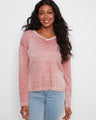 Rosebud sweater featuring a cotton-blend knit with a washed finish, enhancing its vintage appeal by Charlie B.