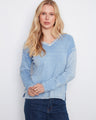 Stylish top featuring a V-neckline and drop shoulders, crafted in a soft cotton-blend knit for comfort. By Charlie B.