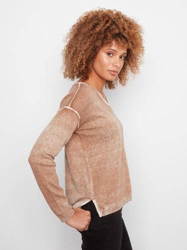 The drop shoulders offer a relaxed fit in this chic cotton-blend knit top. By Charlie B.