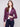 Faux leather jacket in berry with functional faux pockets by Charlie B.