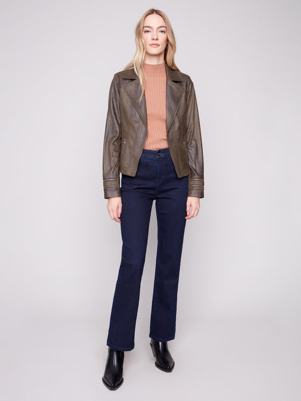 Vintage Faux Leather Jacket - Spruce