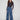 Blue jeans with a wide-leg cut, featuring a unique floral jacquard pattern and regular rise, offering elegance by Charlie B.