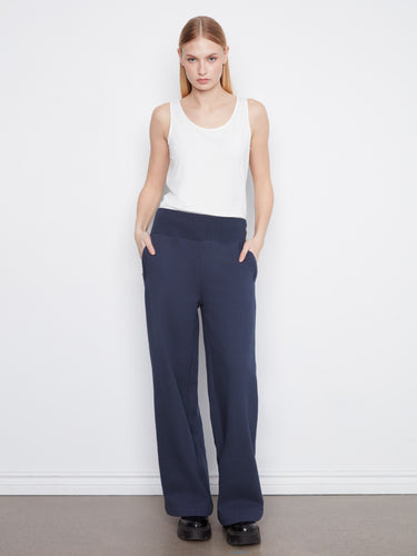 Cotton blend pants with wide leg design, offering a stylish and comfortable fit for everyday wear. By Charlie B.