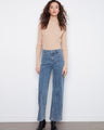 Denim jeans featuring an extra-wide leg for a relaxed fit, perfect for all-day comfort. By Charlie B.