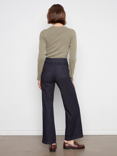 The back patch pockets offer both style and functionality in these classic denim jeans by Charlie B.