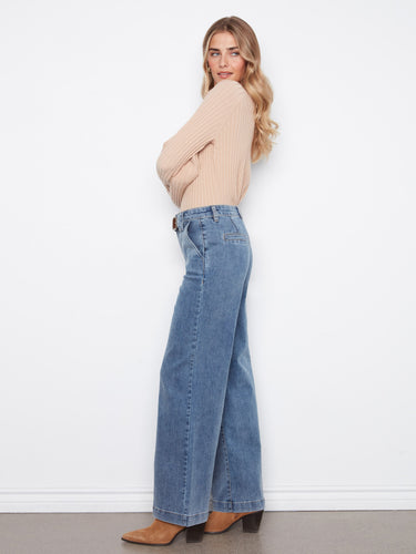 Crafted from stretch denim, these jeans ensure comfort and flexibility throughout the day. By Charlie B.