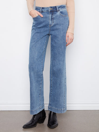 Ankle length jeans featuring a five-pocket design, perfect for versatile wear by Charlie B.
