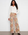 Wide leg twill pants with a full-length cut and a charming bandana print, crafted from stretch fabric by Charlie B.