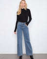 Denim pants featuring a wide leg design, perfect for casual outings. The fit ensures comfort and style by Charlie B.