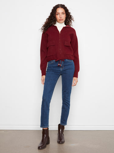 Stay cozy with this stylish hooded jacket, complete with drawstrings for added comfort by Charlie B.