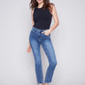 Charlie B Bootcut Jeans with Asymmetrical Hem - Medium Blue - Image 1