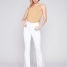 Charlie B Bootcut Twill Jeans with Embroidery - White - Image 1