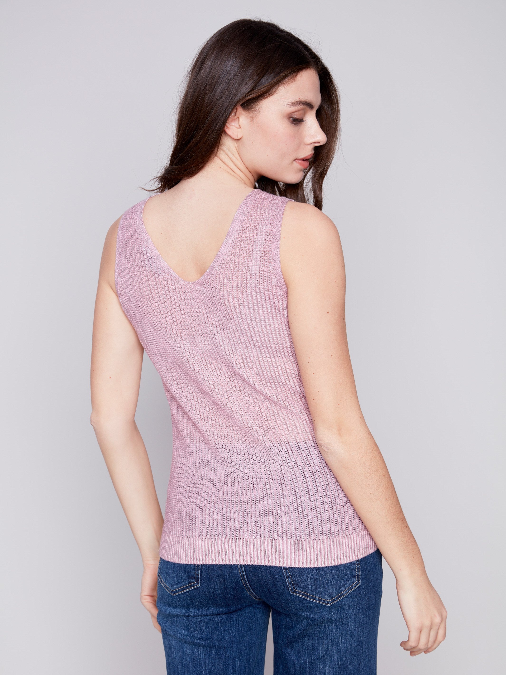 Charlie B Cold-Dye Knit Cami - Dusty Rose - Image 2