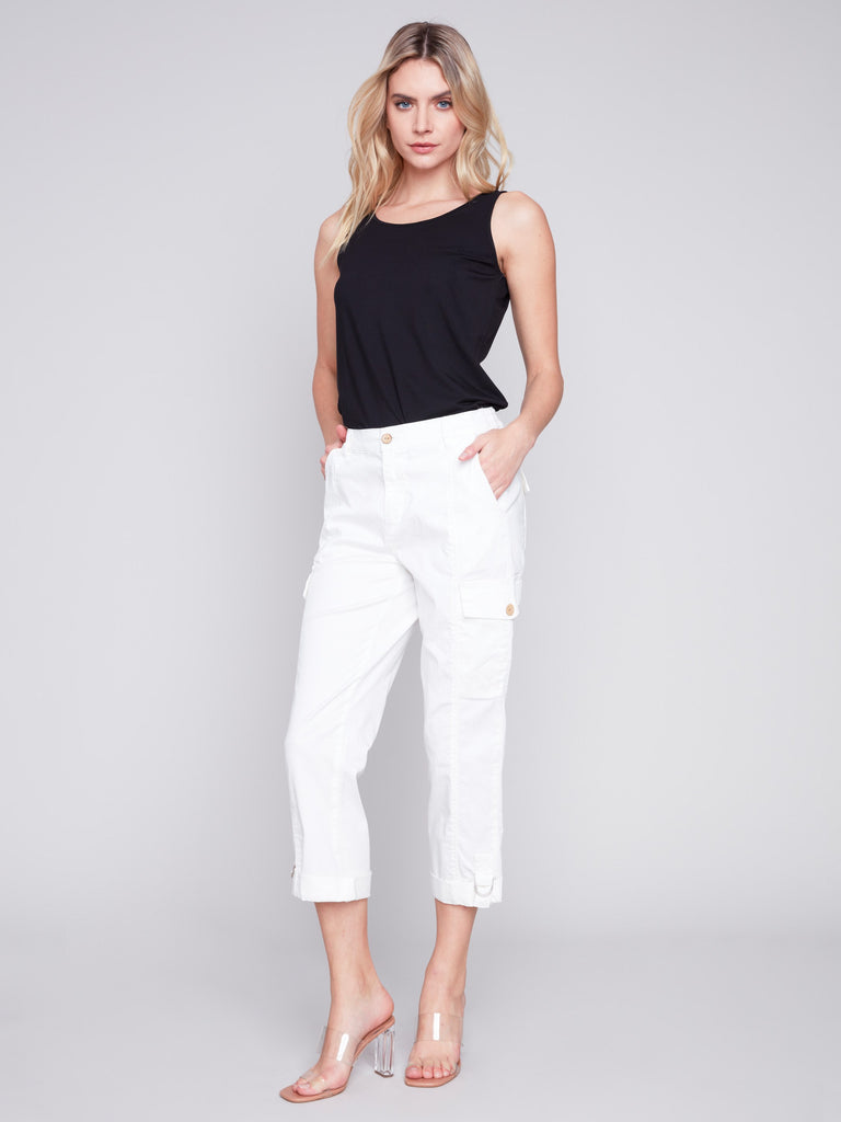 Canvas cargo trousers - White - Ladies
