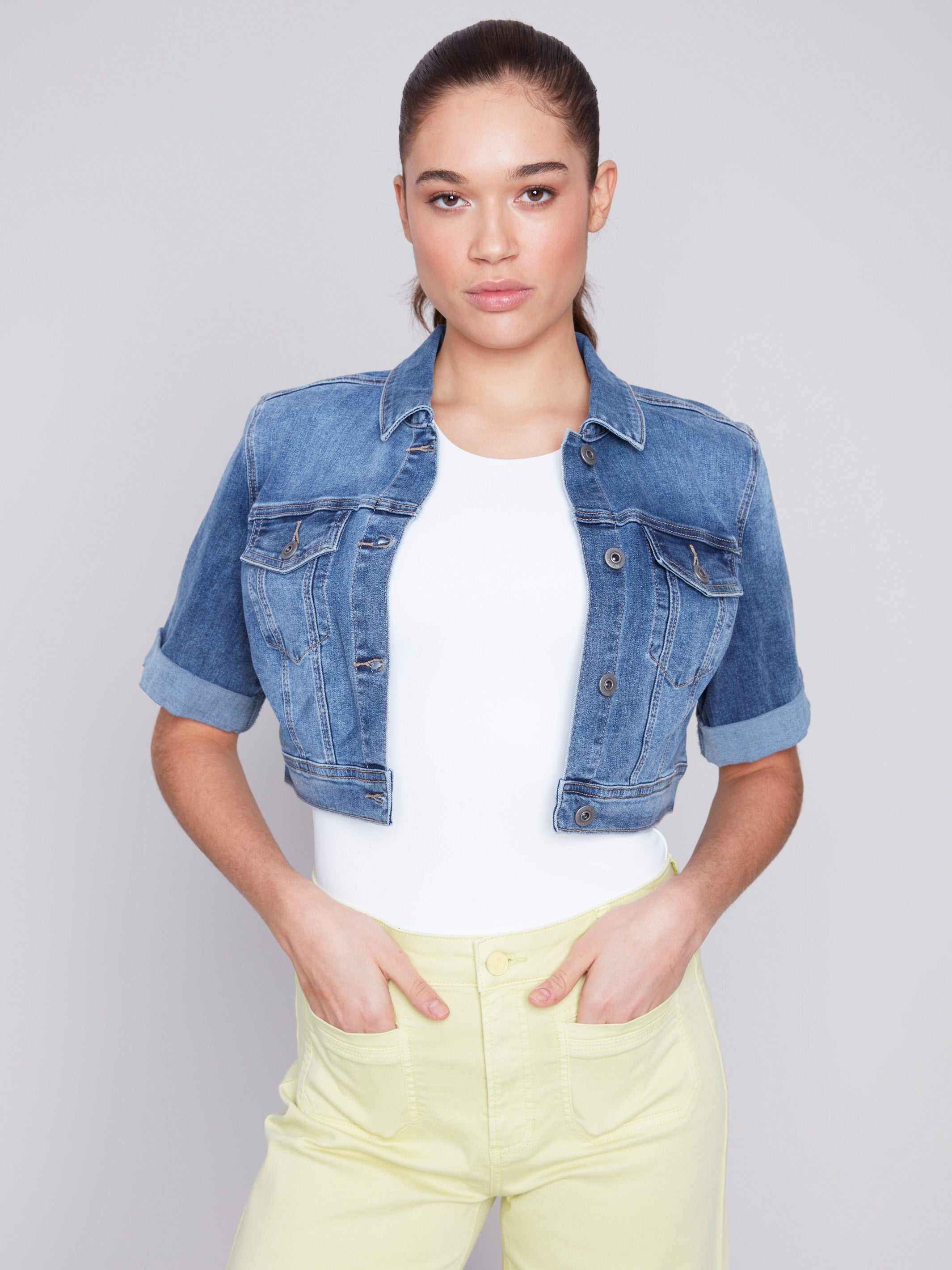 Charlie B Stretch Denim Jacket main image 0