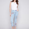 Charlie B Cross Stitch Embroidered Jeans - Bleach Blue - Image 1