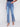 Charlie B Embroidered Bootcut Jeans with Front Slits - Medium Blue - Image 2