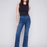 Charlie B Flare Jeans with Decorative Buttons - Indigo - Image 1