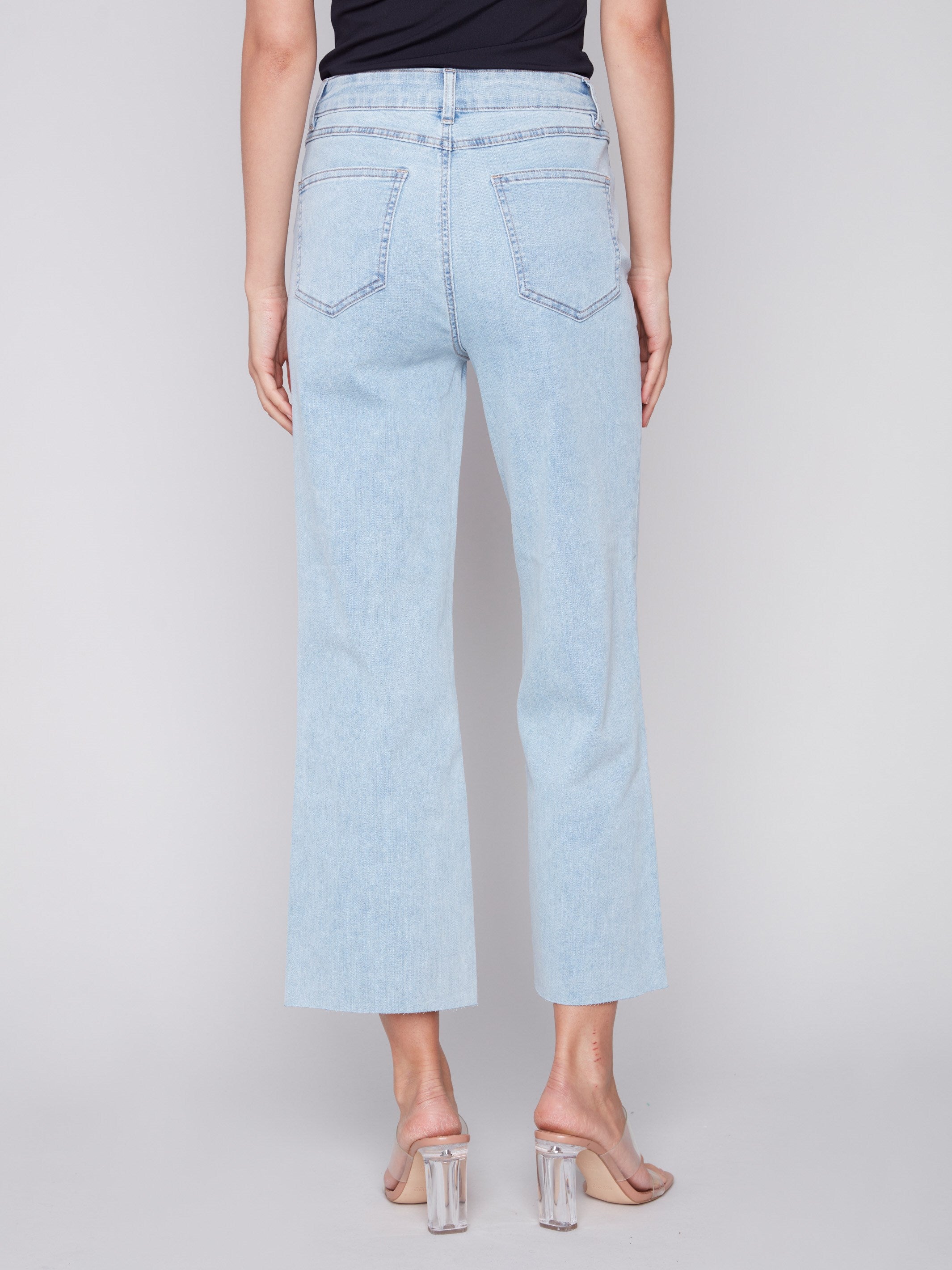 Charlie B Flared Jeans with Raw Edge - Bleach Blue - Image 3