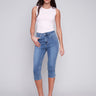 Charlie B Knee High Capri Jeans - Medium Blue - Image 1