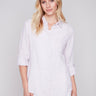 Charlie B Long Linen Shirt - Lavender - Image 1