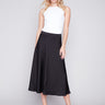Charlie B Long Satin Skirt - Black - Image 1