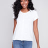 Charlie B Organic Cotton Slub Knit T-Shirt - White - Image 1
