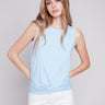 Charlie B Organic Cotton Tank Top With Knot Detail - Sky - Image 1