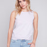 Charlie B Organic Cotton Tank Top With Knot Detail - Lavender - Image 1