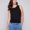 Charlie B Organic Cotton Tank Top With Knot Detail - Black - Image 1