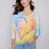 Charlie B Printed Dolman Sweater - Multicolor - Image 1