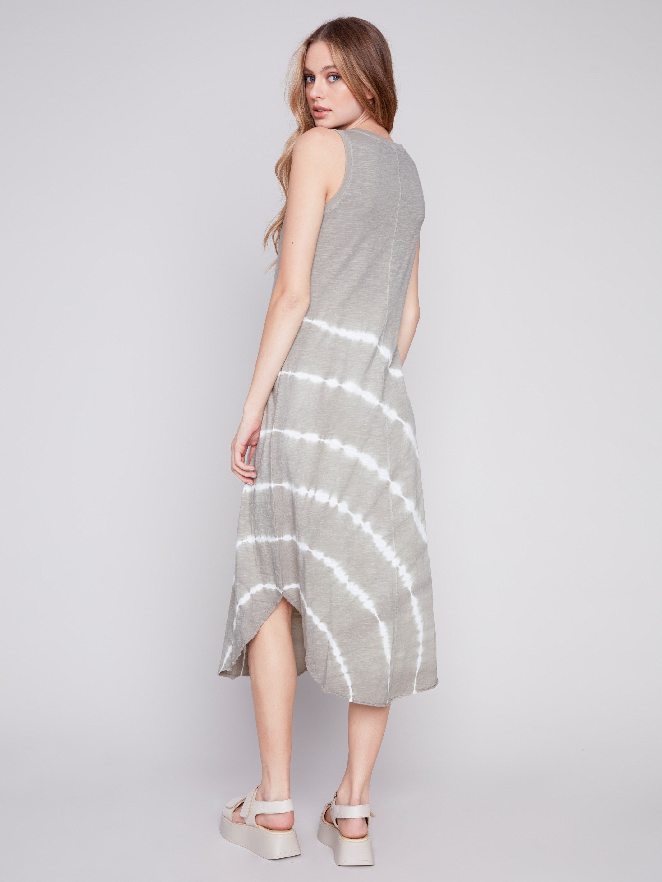 Charlie B Printed Sleeveless Cotton Dress - Celadon - Image 2