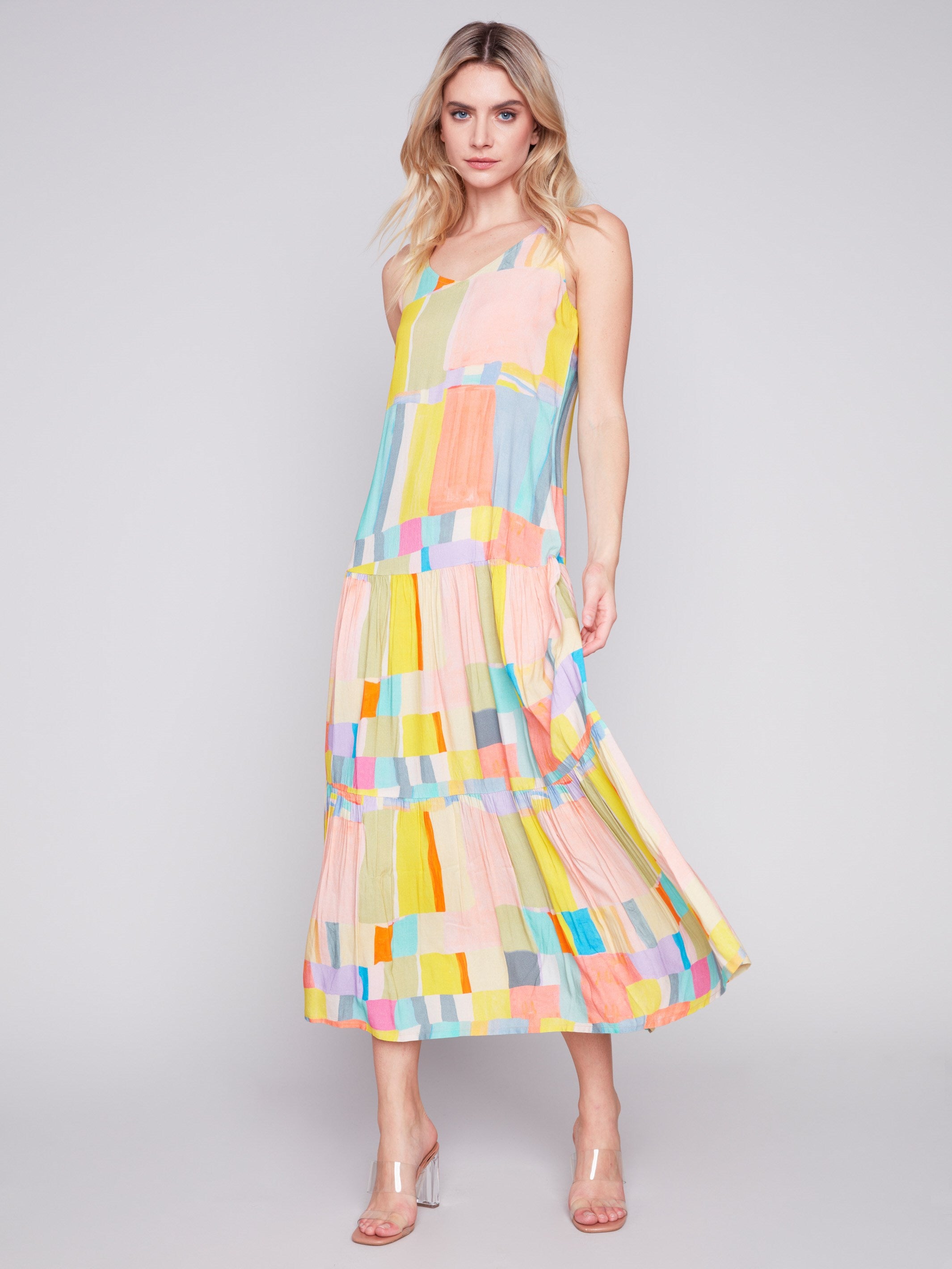 Charlie B Printed Tiered Maxi Dress - Mosaic - Image 1