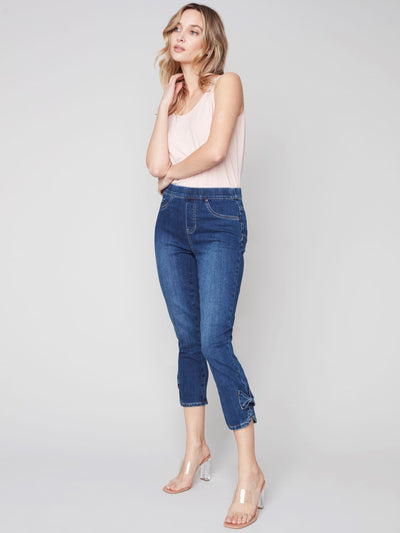 Pull-On Jeans with Bow Detail - Indigo - C5333 Charlie B Collection 1