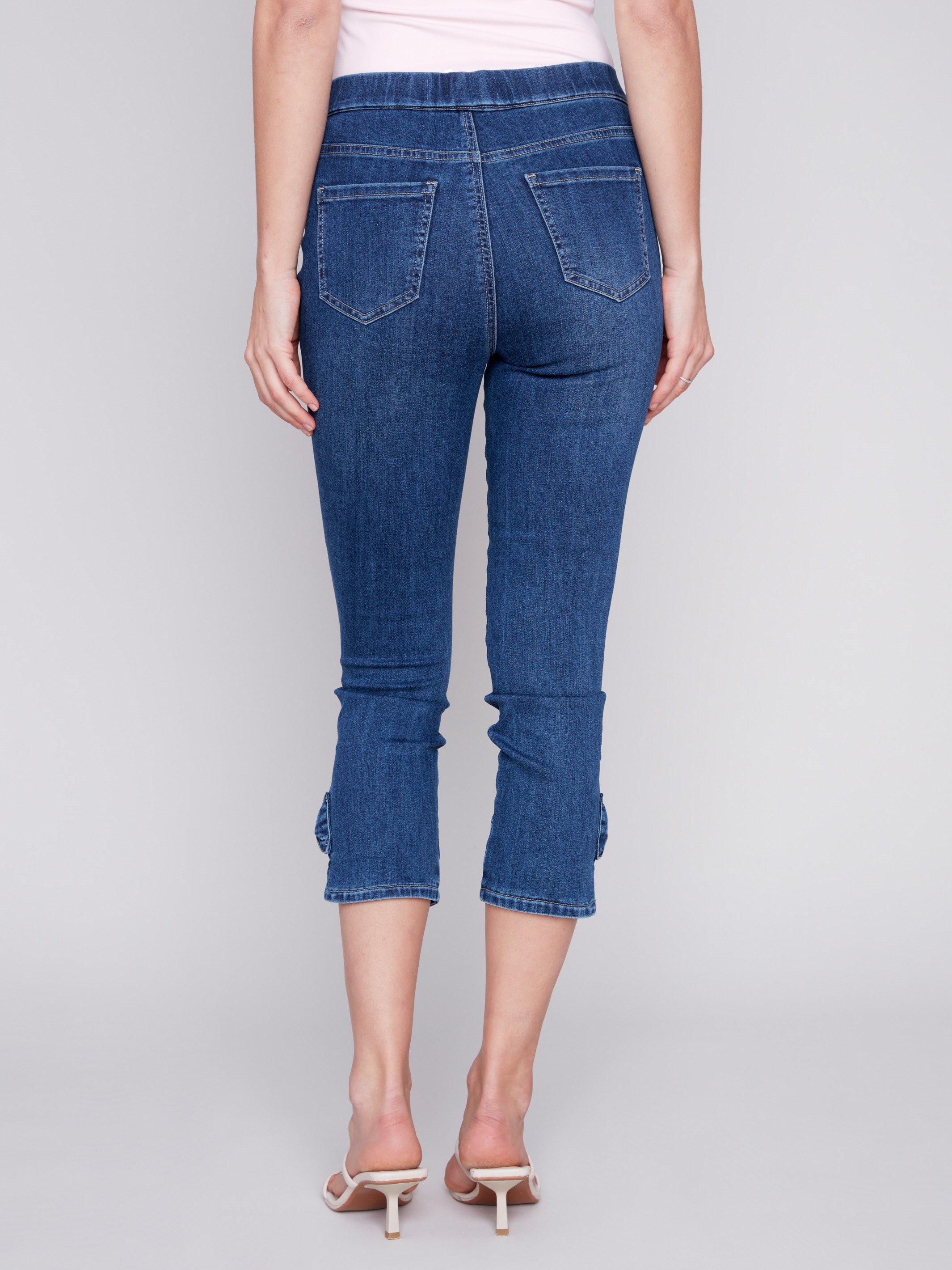 Charlie B Pull-On Jeans with Bow Detail - Indigo - Image 3