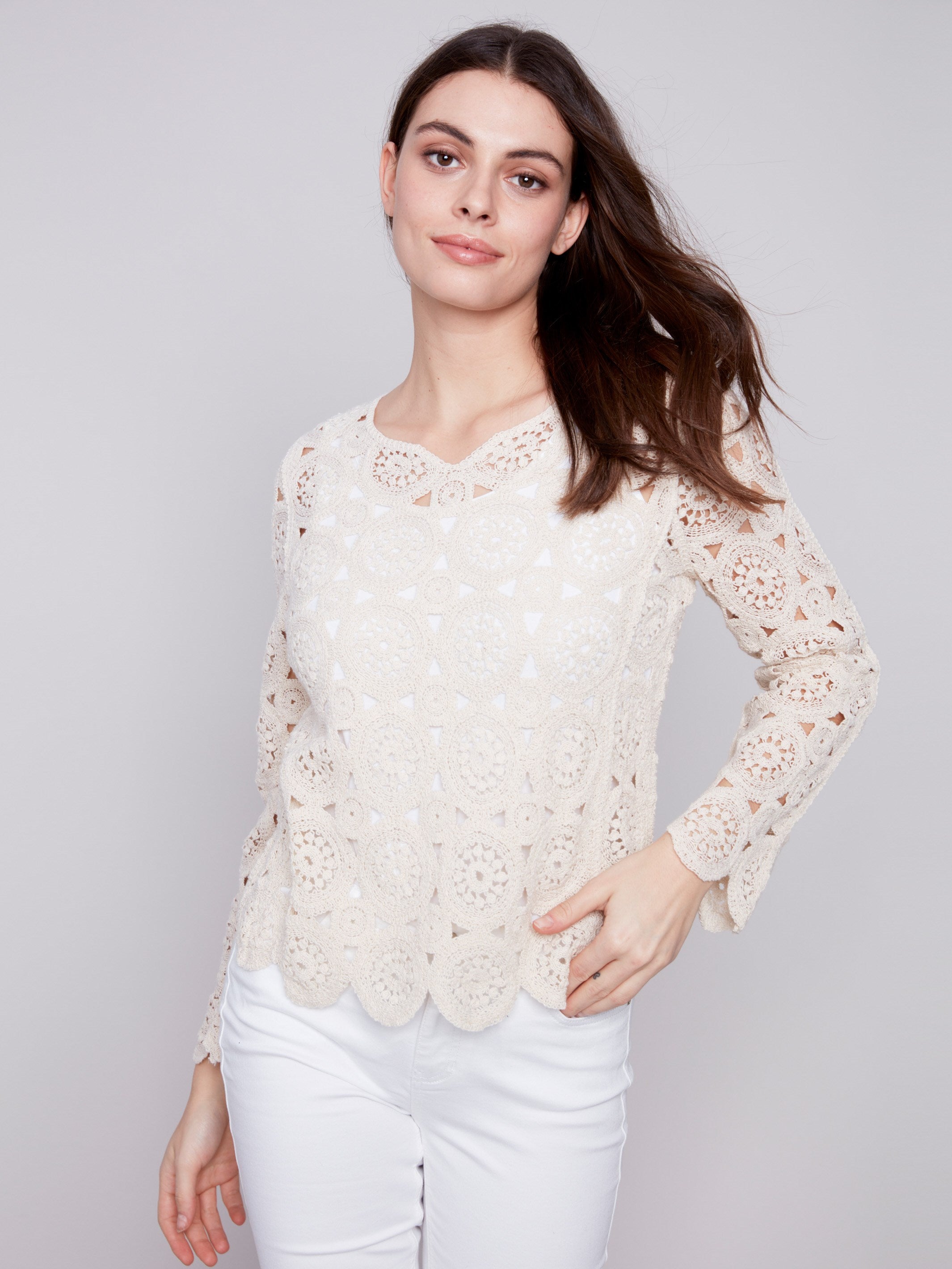 Charlie B Carnation Tank With Scalloped Detail main image 1
