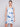 Sleeveless Printed A-Line Linen Dress - Blue