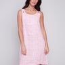 Charlie B Sleeveless Printed A-Line Linen Dress - Flamingo - Image 1