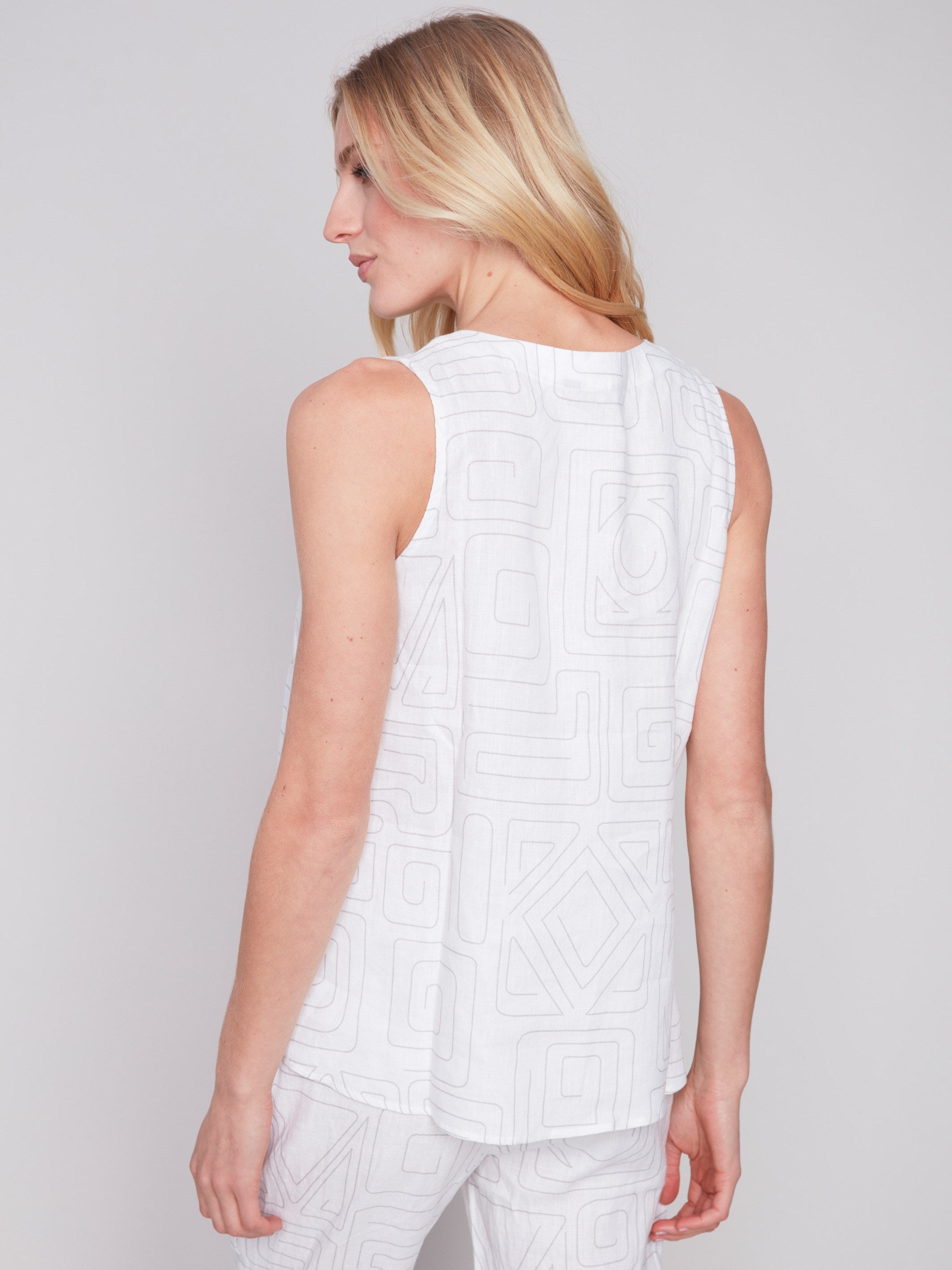 Charlie B Linen Tank Top Island Print main image 0