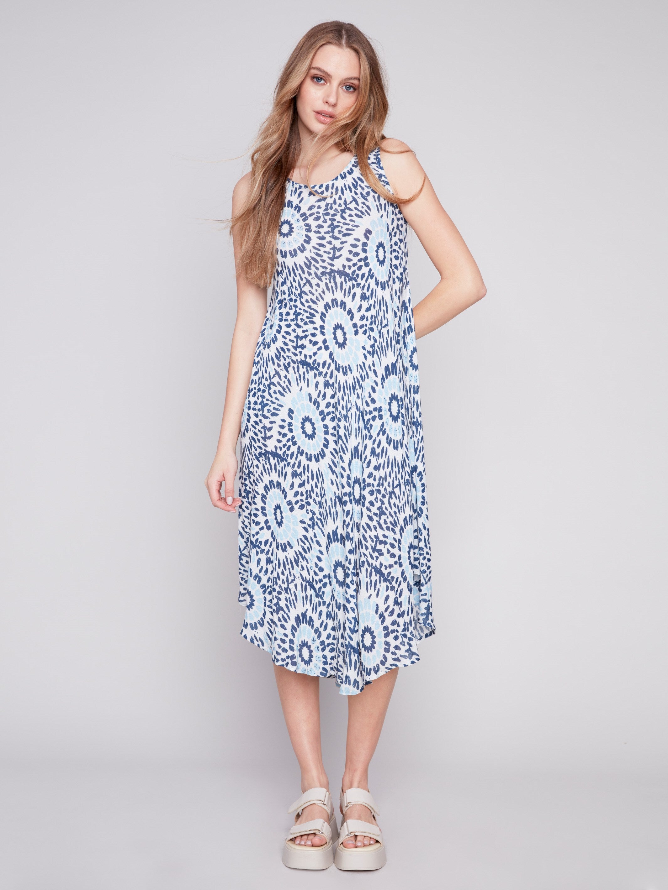 Charlie B Sleeveless Printed Rayon Dress - Sahara - Image 1