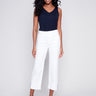 Charlie B Straight Leg Jeans with Folded Cuff - White - Image 1