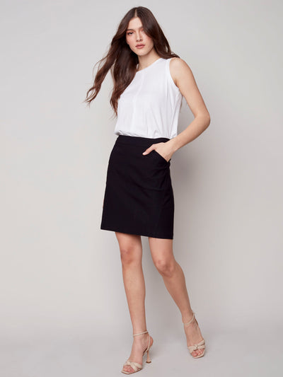 Stretch Skort - Black - C7022 Charlie B Collection