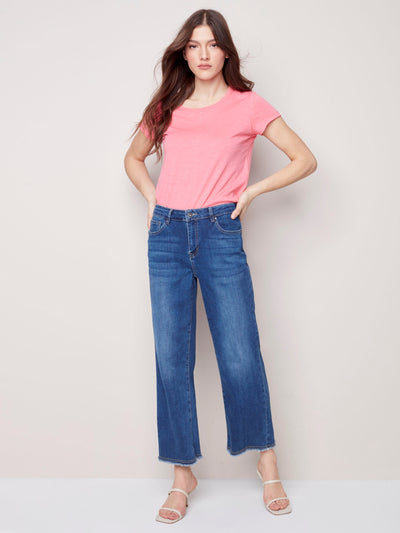 Wide Leg Jeans - Indigo - C5324 Charlie B Collection
